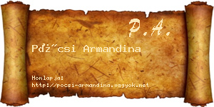 Pócsi Armandina névjegykártya
